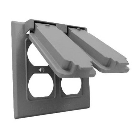 Hubbell ME GRY WP DBL FlipCover 2C-2D